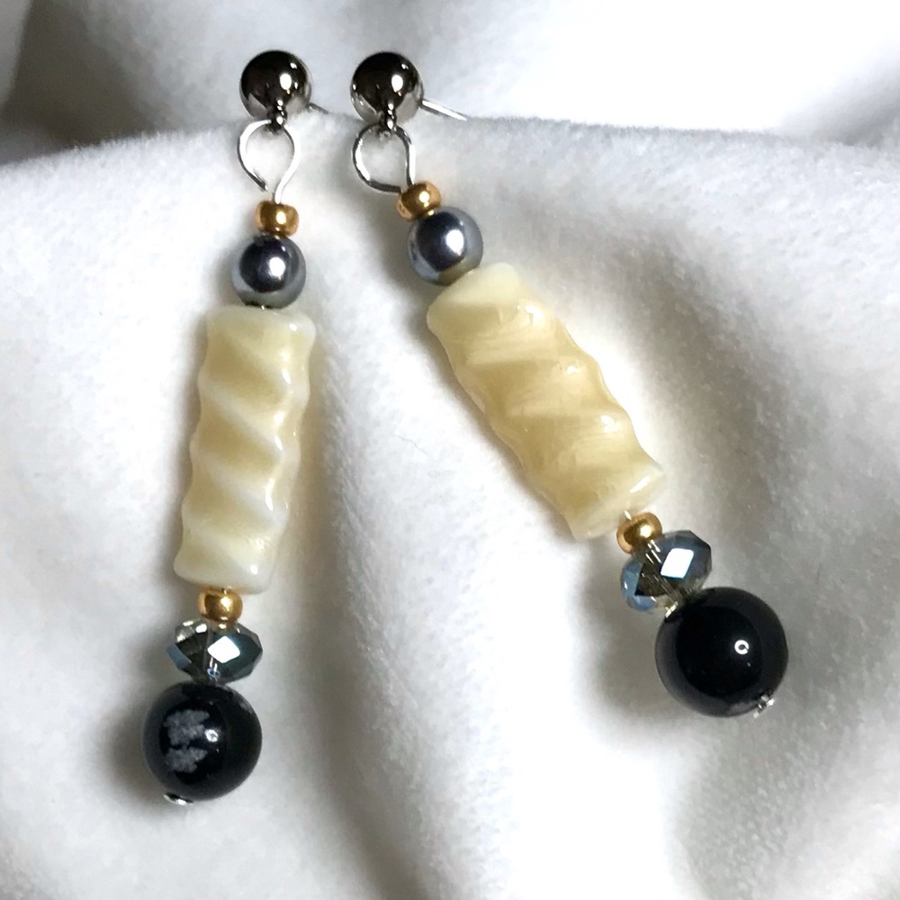 Handmade Earrings with Vintage and Modern Elements (E02-2H) New Without Tags